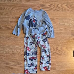Carter's Gray and Red Monster Truck Pajama Set